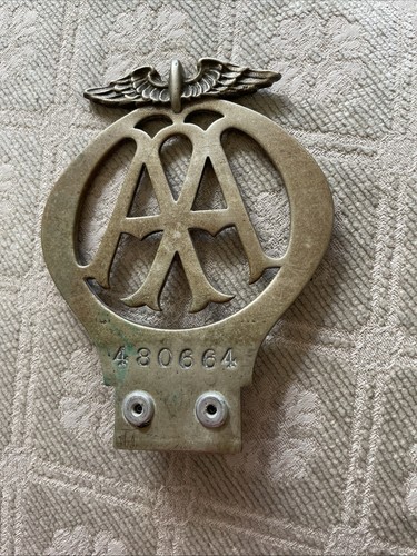 Vintage brass car badge - brass,