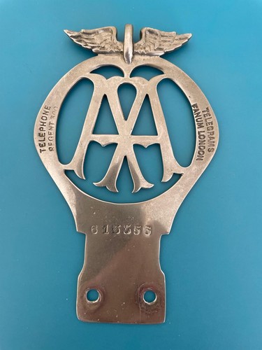 Brass car badge - aa,