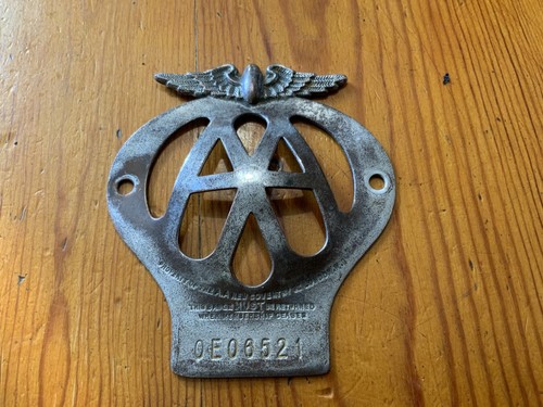 Vintage chrome car badge - chrome, aa