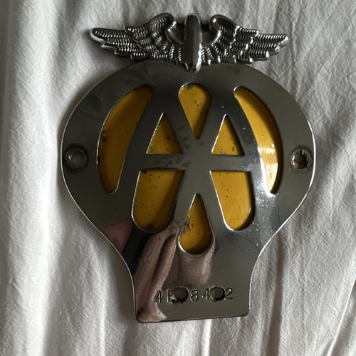 Vintage metal car badge - metal, aa