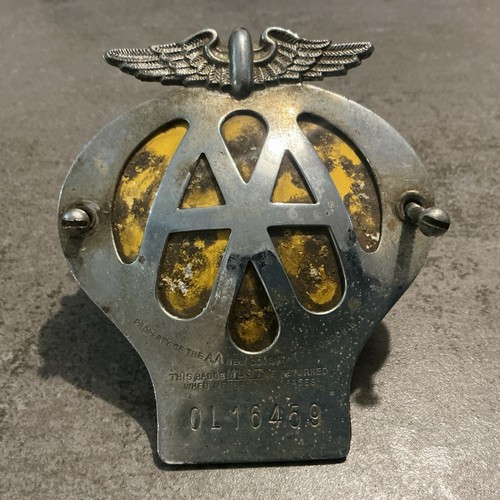 Vintage retro car badge - aa, +