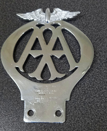 Vintage car badge - vintage, aa