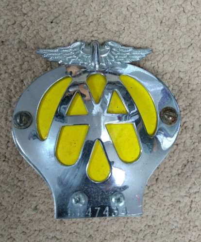 Vintage car badge aa member - badge,