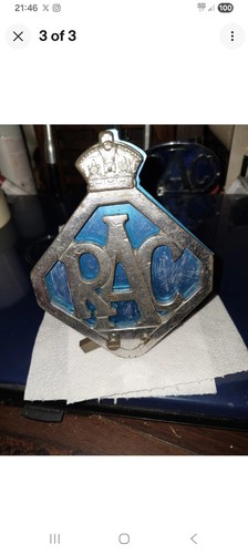 Vintage rac car grill badge - car,