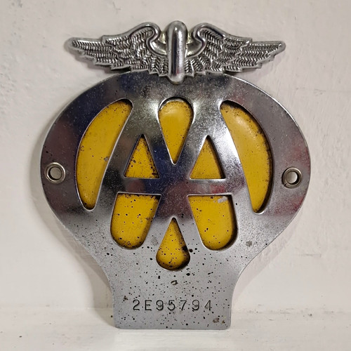 Vintage metal winged car - metal,