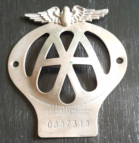 Vintage car badge serial - vintage, aa