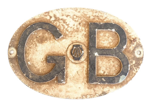 Vintage metal plate aa - metal, gb